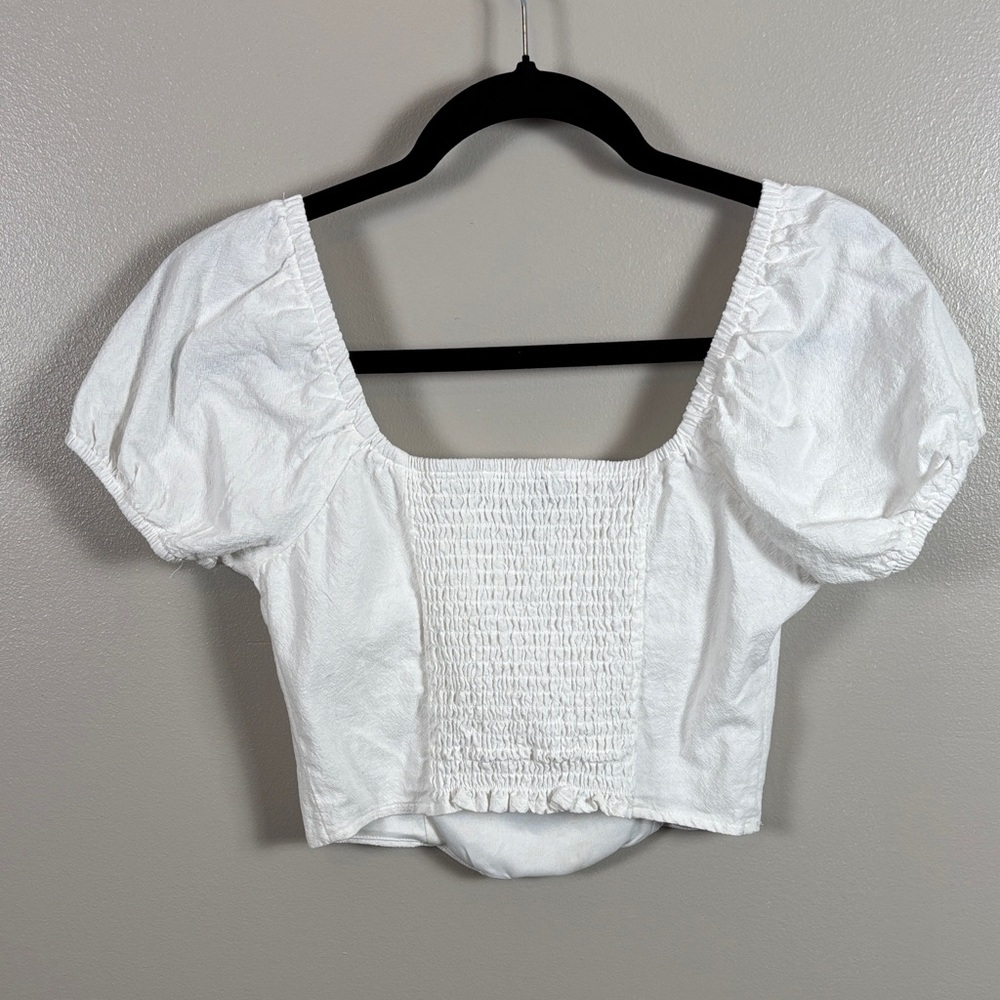 RSQ White Puff Sleeve Blouse - Picture 4 of 6